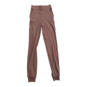New Naked Wardrobe Nordstrom Snatched High Waist Ribbed Joggers | Tan Mauve | S